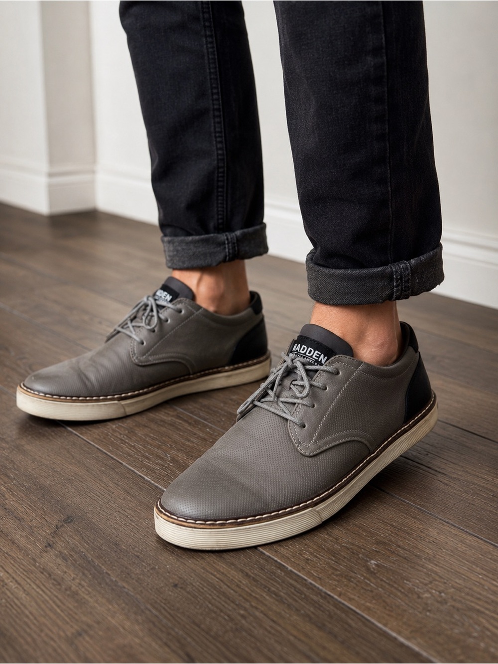 Steve Madden Gray Casual Lace-Up Oxford Sneakers Men's Size 9.5
